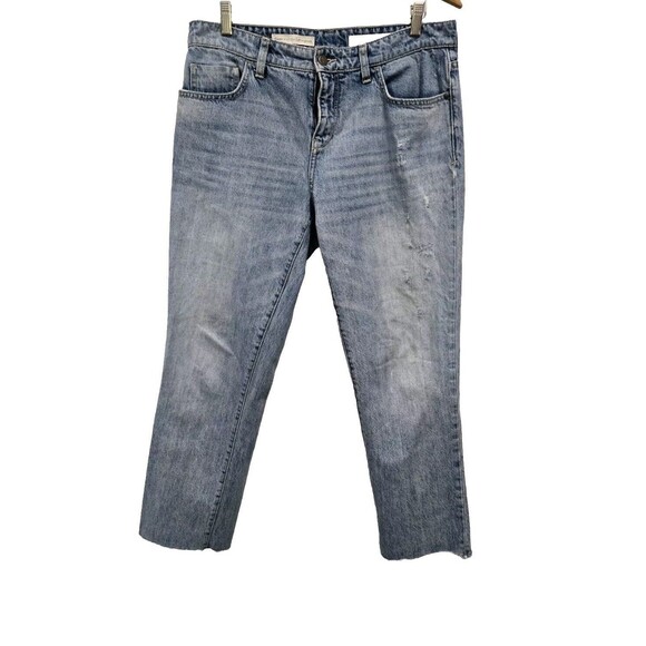 Anthropologie Pilcro And The Letterpress Hyphen Straight Jeans Raw Hem Sz 30 - Picture 1 of 6